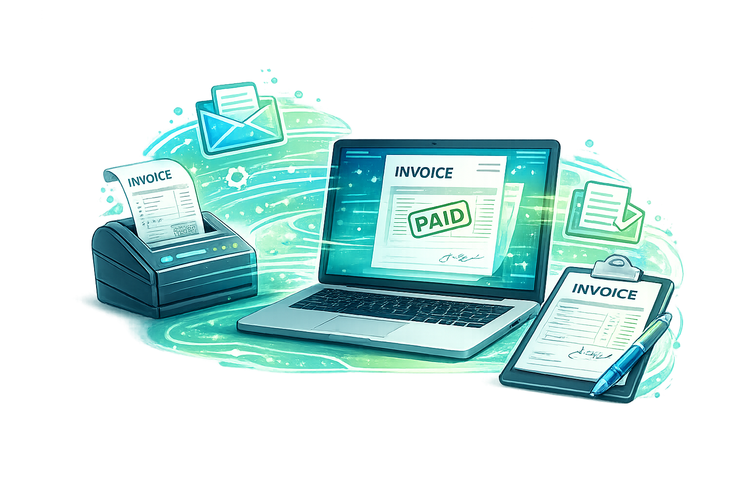 Digitale Rechnungsverarbeitung mit E-Rechnung, automatisierter Ablage und papierlosem Rechnungsworkflow